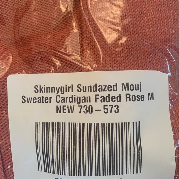 NWT SKINNYGIRL SUNDAZED MOUJ CARDIGAN SWEATER FADED ROSE MEDIUM - Picture 11 of 12